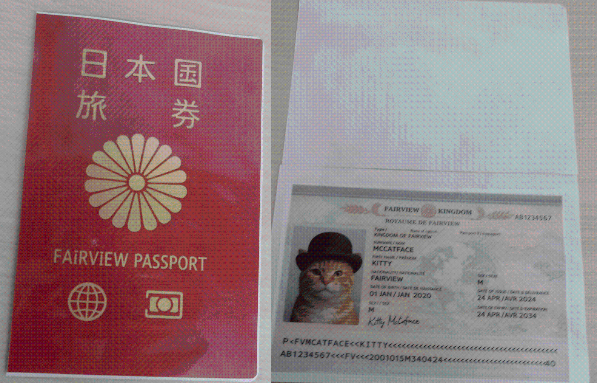 先生お手製のパスポート